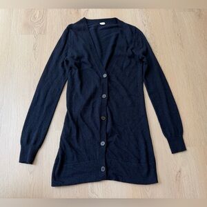 J Crew Blue Wool Cashmere Blend Button Front V Neck Cardigan Sweater Size S